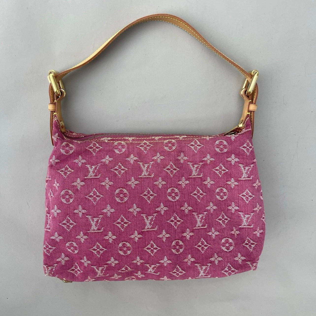 Louis Vuitton pink denim baggy PM shoulder bag