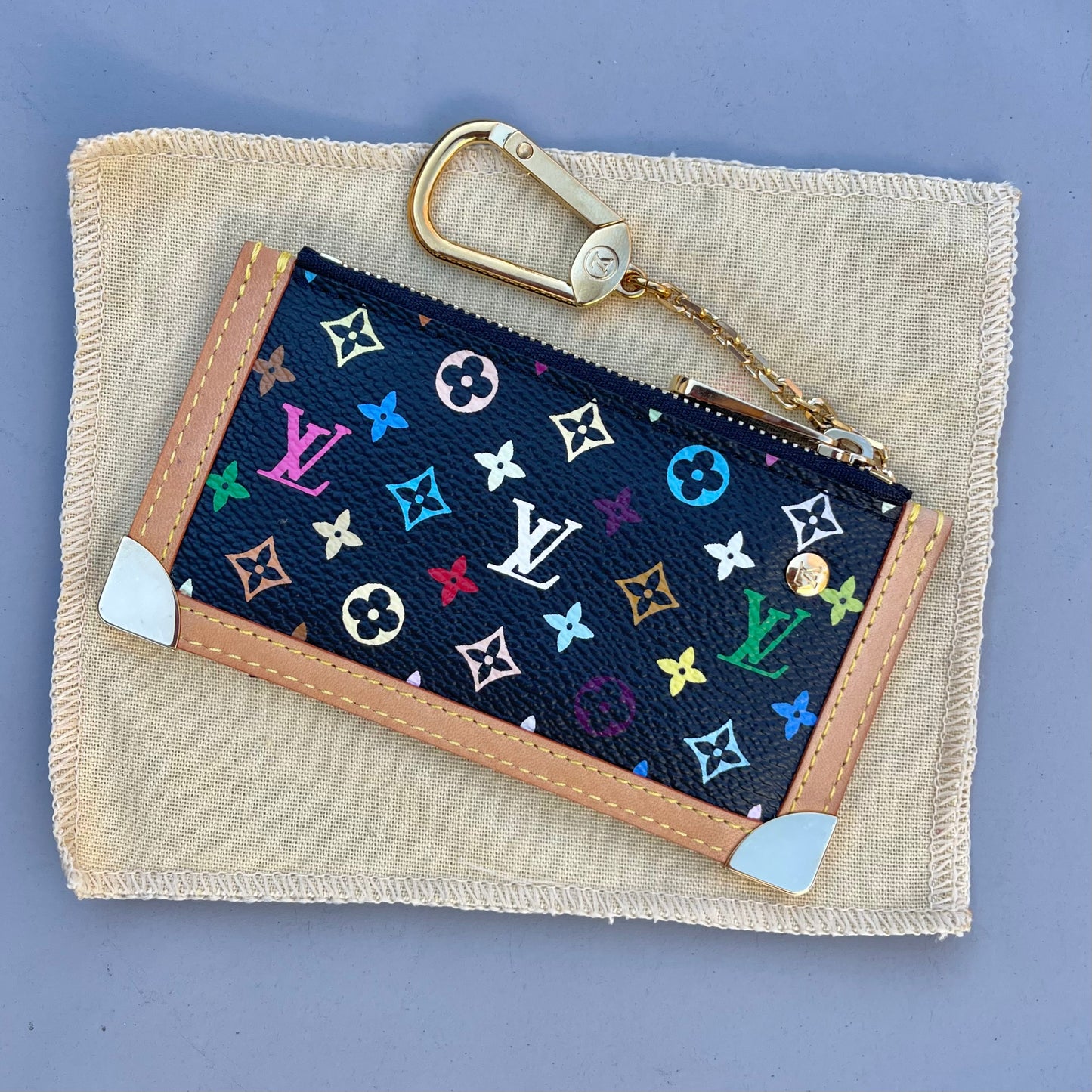 Louis Vuitton Black Multicolor Key Cles Takashi Murakami