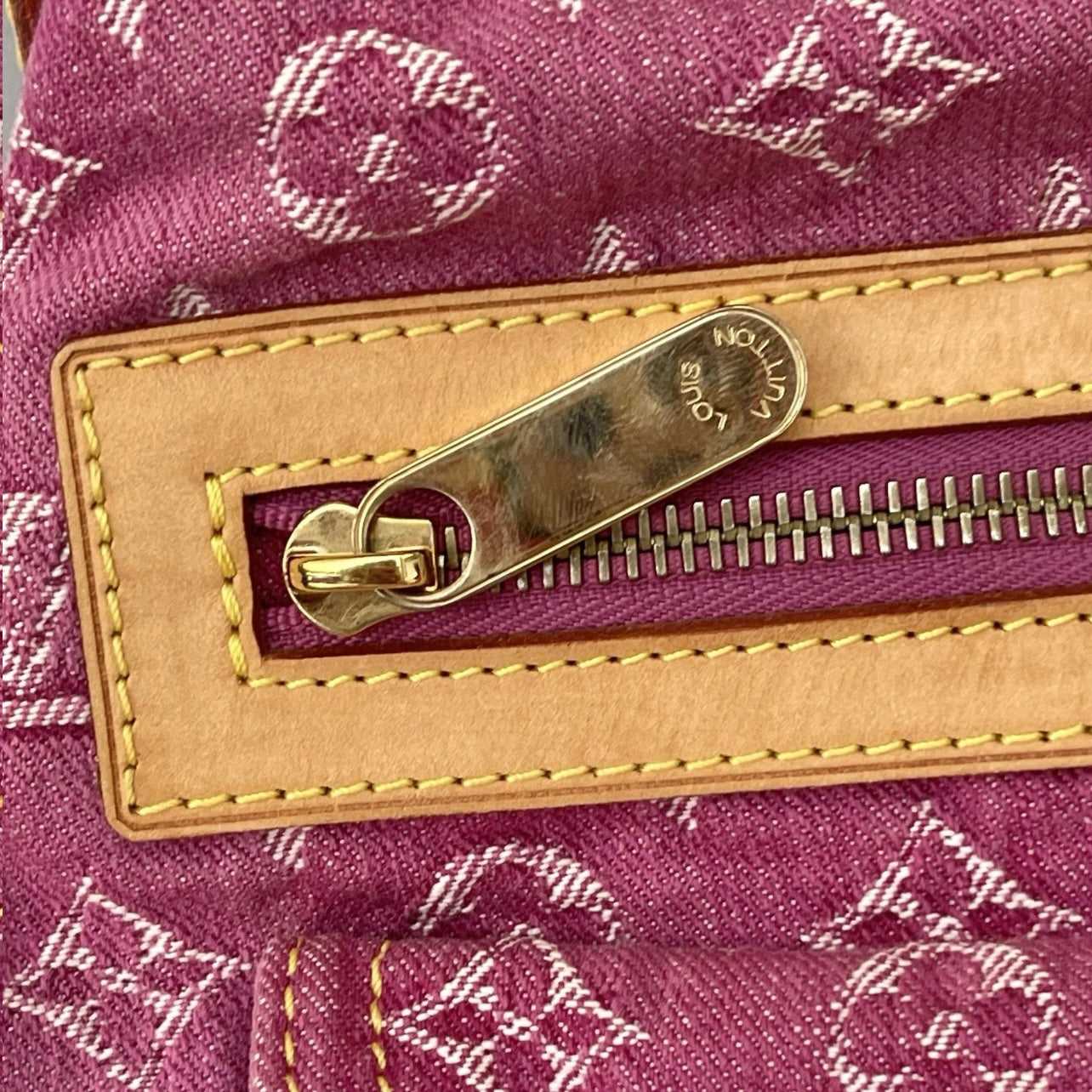 Louis Vuitton pink denim baggy PM shoulder bag