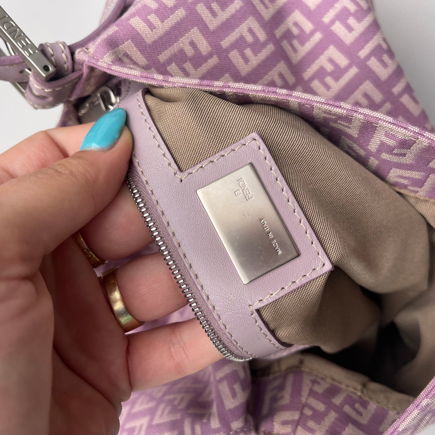 Fendi Lavander mamma baguette shoulder bag