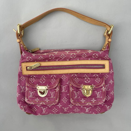Louis Vuitton pink denim baggy PM shoulder bag