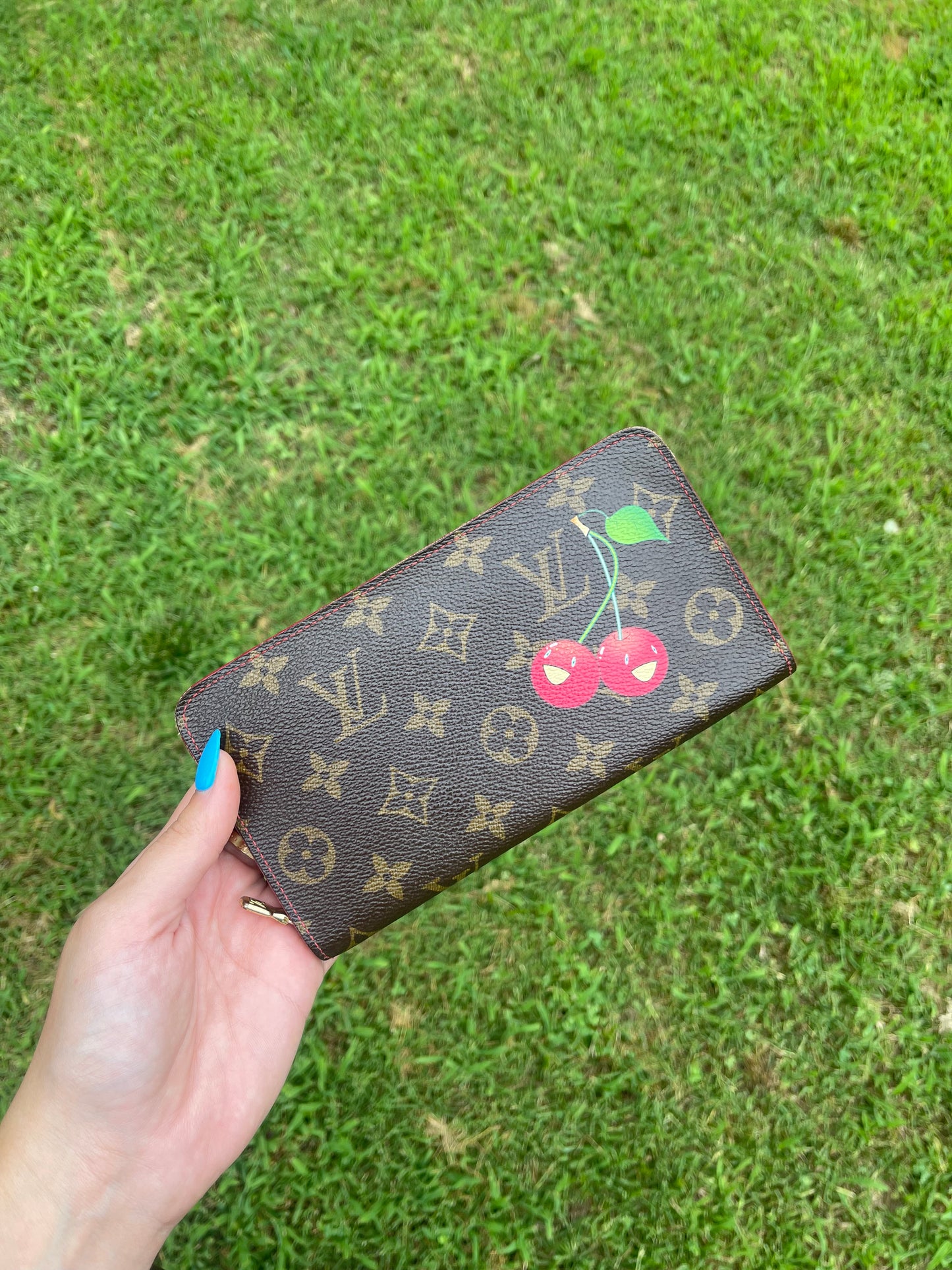 ✨BUNDLE✨ Louis Vuitton cherry wallet, Louis Vuitton heart coin pouch, Louis Vuitton cherry blossom twilly, Louis Vuitton cherry pochette