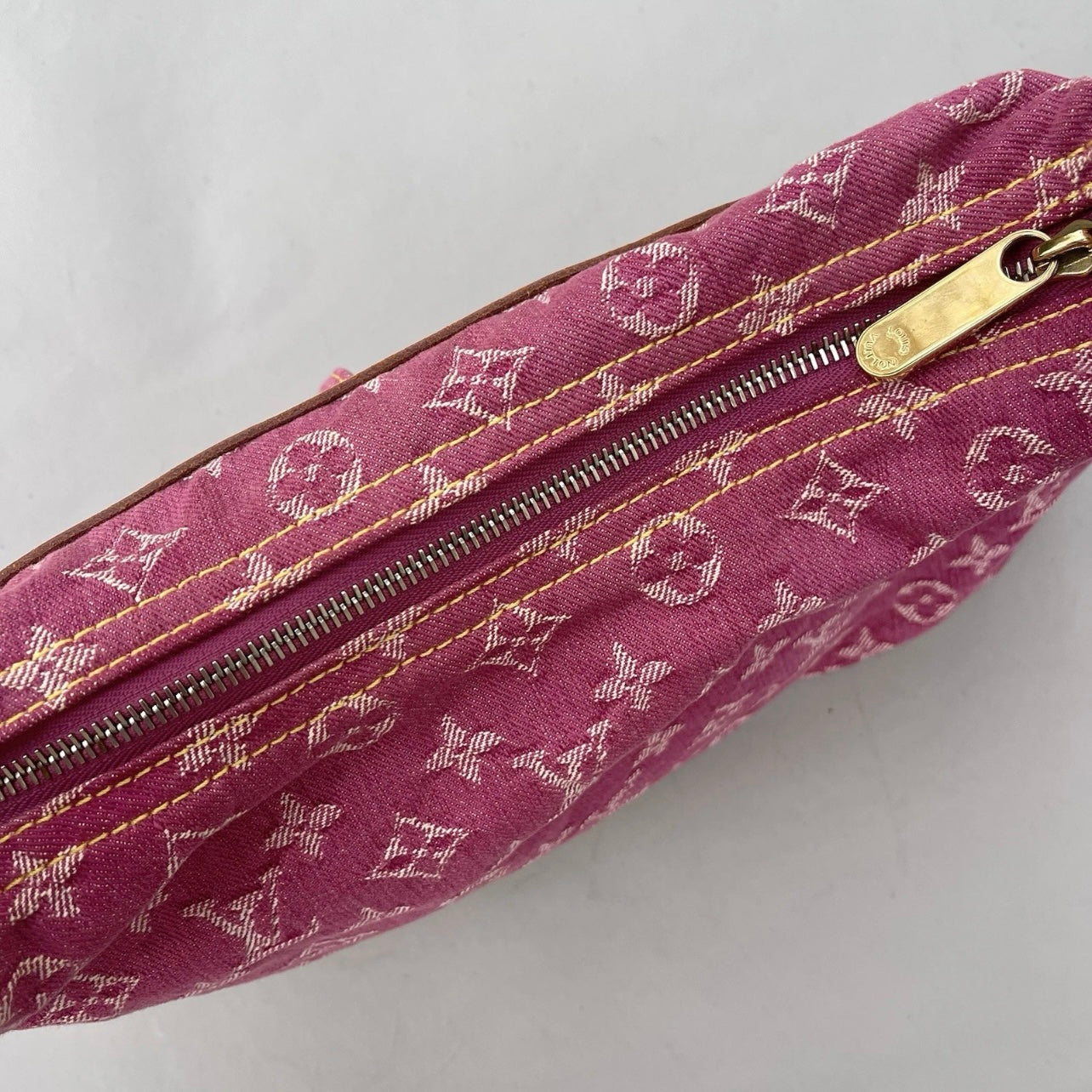 Louis Vuitton pink denim baggy PM shoulder bag