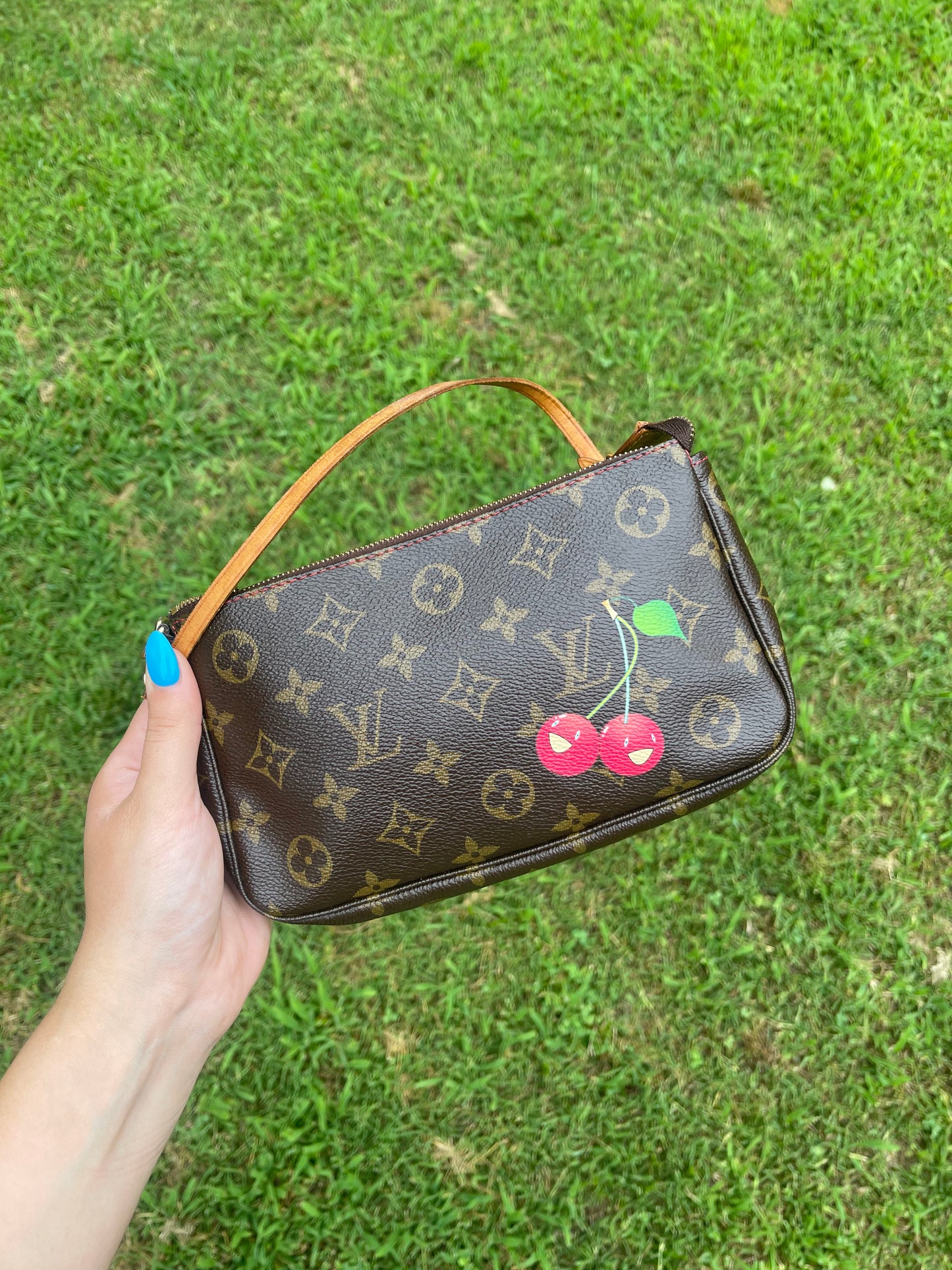 ✨BUNDLE✨ Louis Vuitton cherry wallet, Louis Vuitton heart coin pouch, Louis Vuitton cherry blossom twilly, Louis Vuitton cherry pochette
