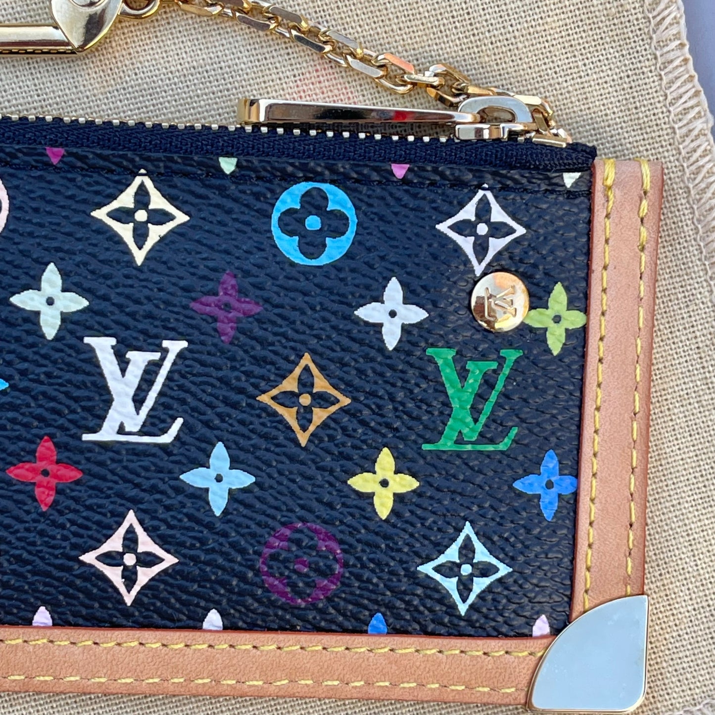 Louis Vuitton Black Multicolor Key Cles Takashi Murakami